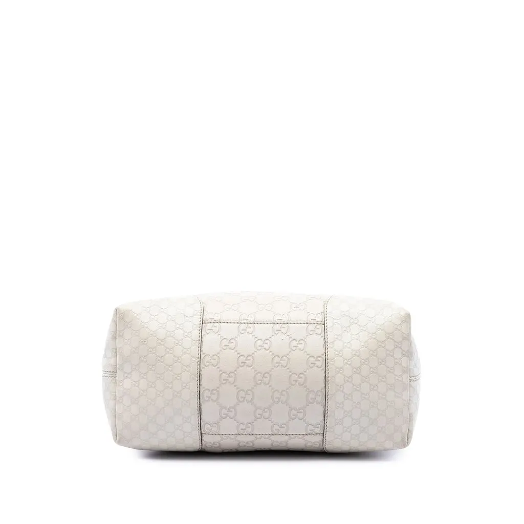 Gucci Medium Guccissima Bree Fold Over Tote Brown Leather Good - Inside View