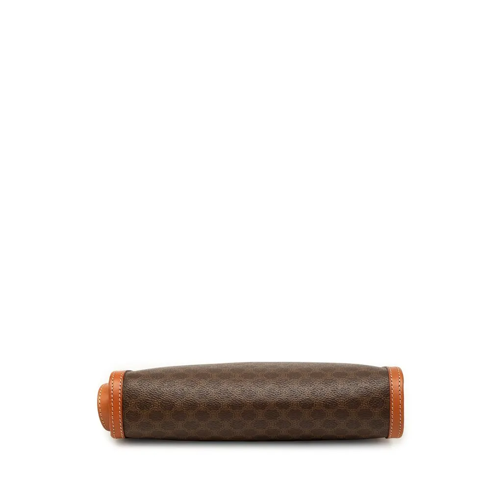 Celine Macadam Coated Canvas Clutch Brown Canvas Good - Inside View