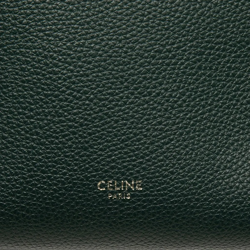 Celine Small Soft Grained Calfskin Seau Sangle Bucket Bag Green Leather Good - Box View