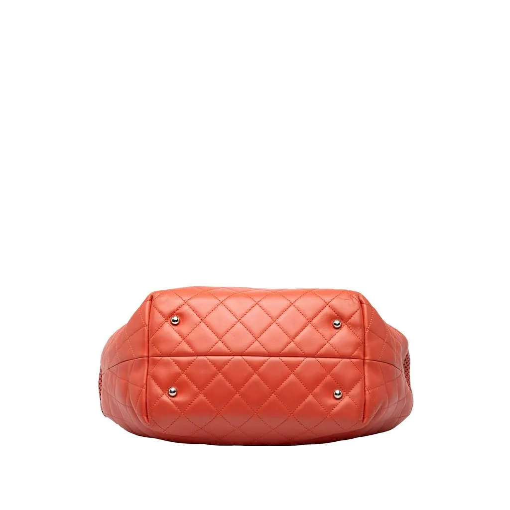 Chanel Perforated Calfskin Up In The Air North South Tote Orange Leather Very good - Inside View
