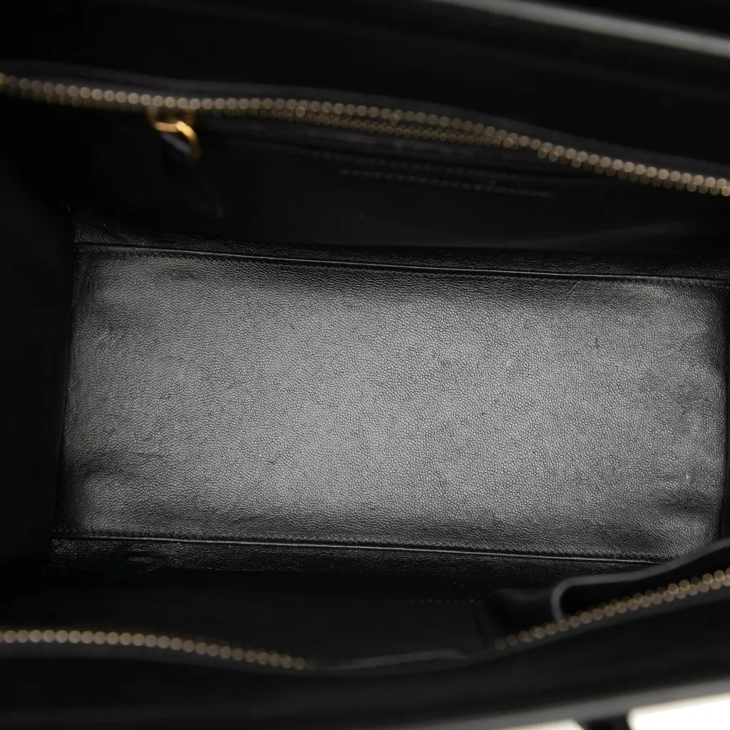 Celine Micro Tricolor Leather Luggage Tote Beige Leather Good - Model View