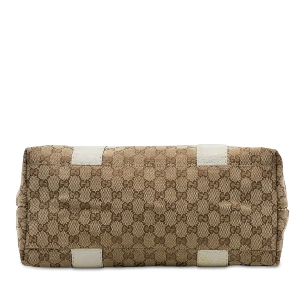 Gucci Medium GG Canvas Bamboo Libeccio Tote Beige Canvas Very good - Inside View