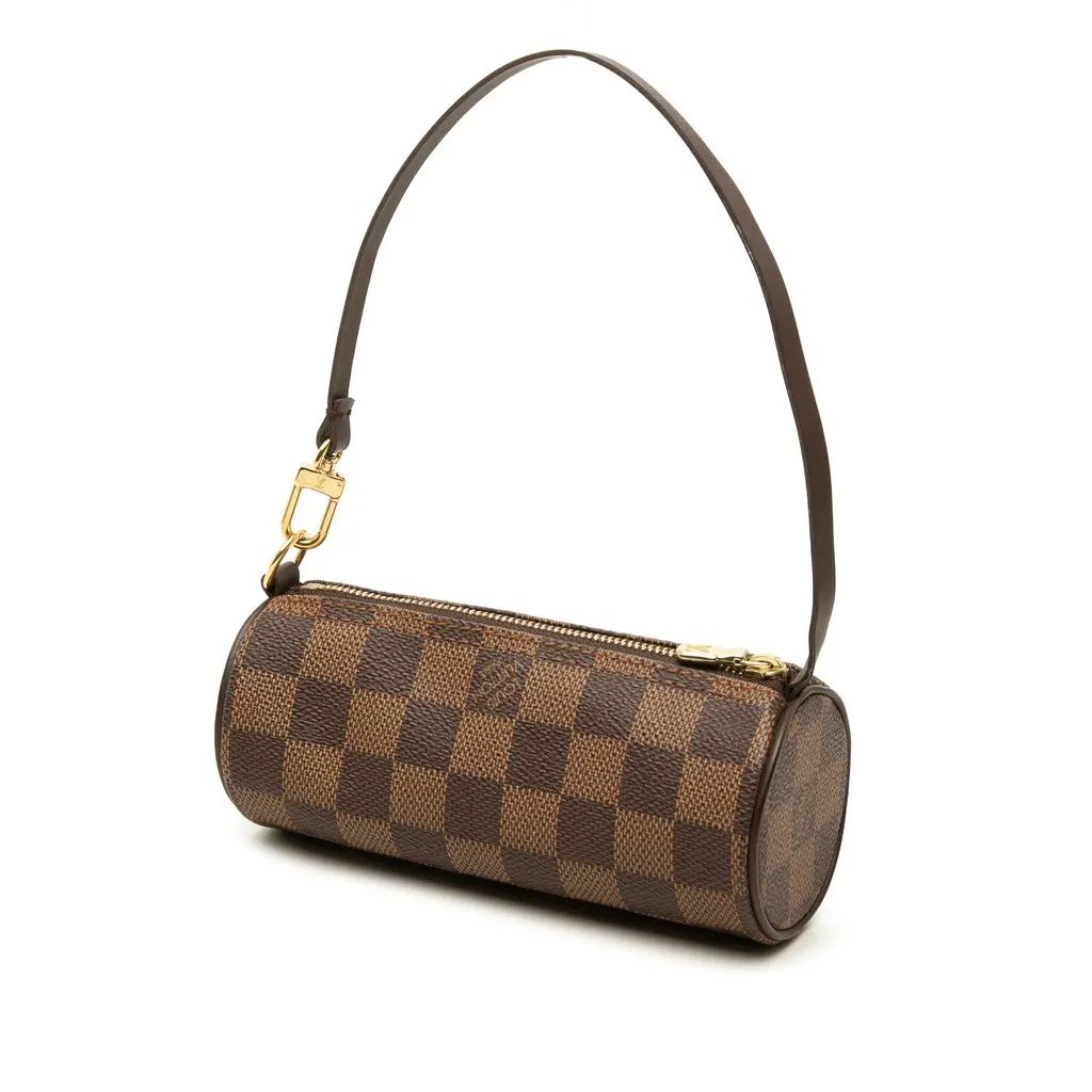 Louis Vuitton Damier Ebene Papillon Pochette Brown Canvas Good - Back View