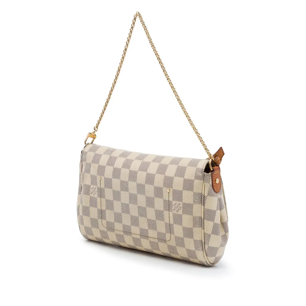 Louis Vuitton Damier Azur Favorite MM White Canvas Good - Back View