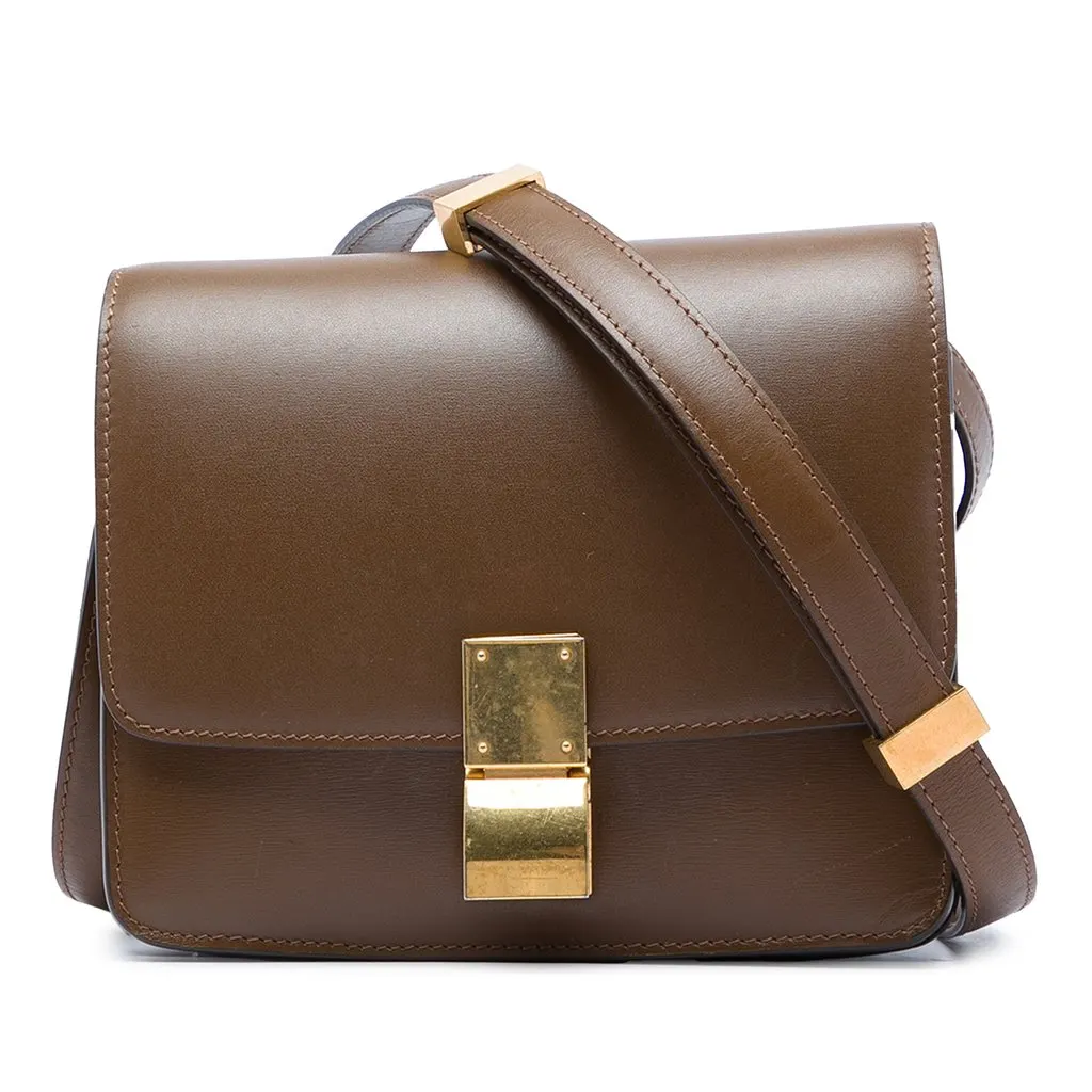 Celine Teen Calfskin Classic Box Brown Leather Very good - Front View