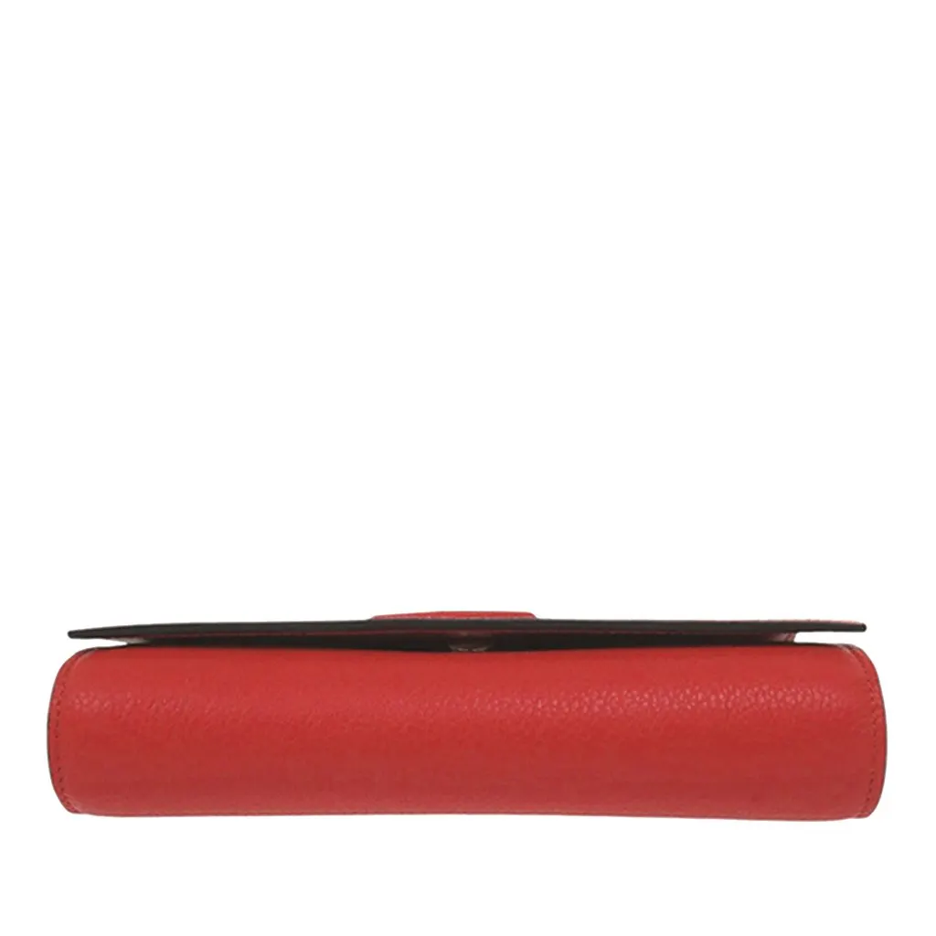 Christian Louboutin Grained Calfskin By My Side Wallet on Chain Red Leather Very good - Model View