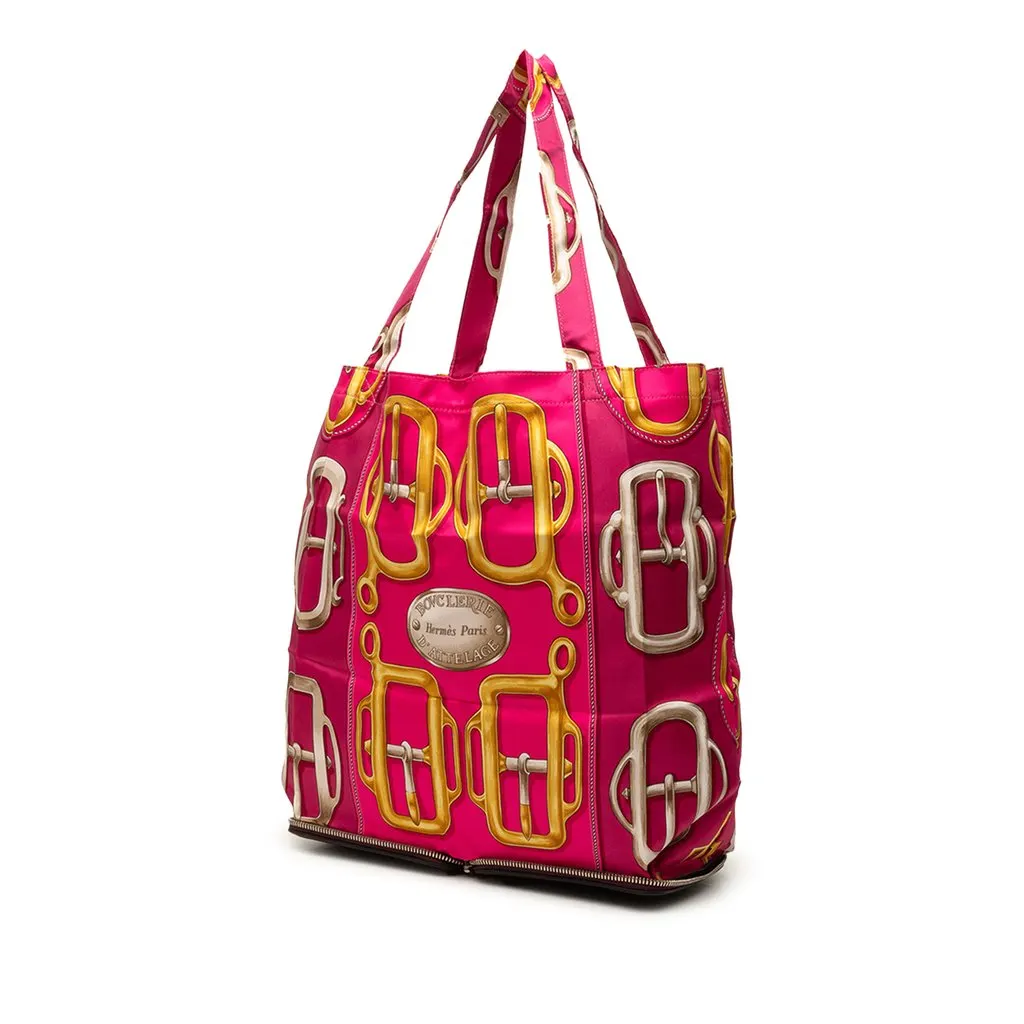 Hermès Bouclerie D Attelage Silky Pop Tote Pink Silk Very good - Back View