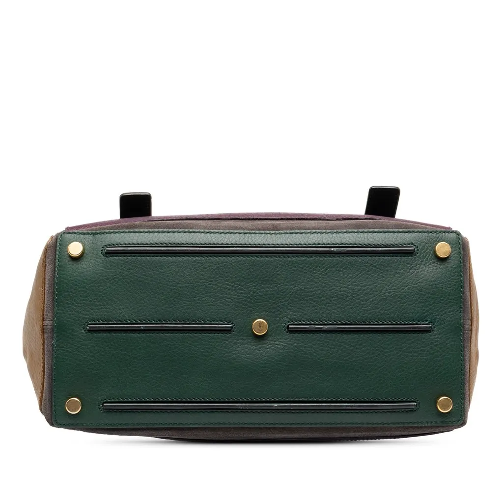 Saint Laurent Tricolor Muse Two Handbag Purple Leather Good - Inside View