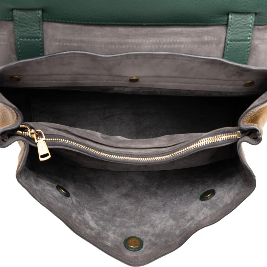 Saint Laurent Tricolor Muse Two Handbag Purple Leather Good - Model View