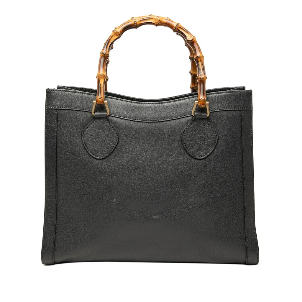 Gucci Medium Leather Bamboo Diana Tote Black Leather Very good - Front View