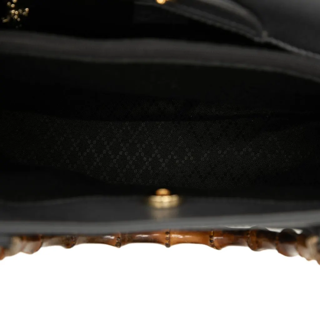 Gucci Medium Leather Bamboo Diana Tote Black Leather Very good - Model View