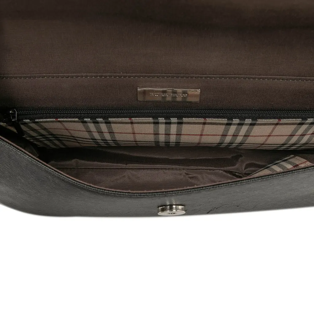Burberry Leather Flap Shoulder Bag Black Leather Very good - Model View