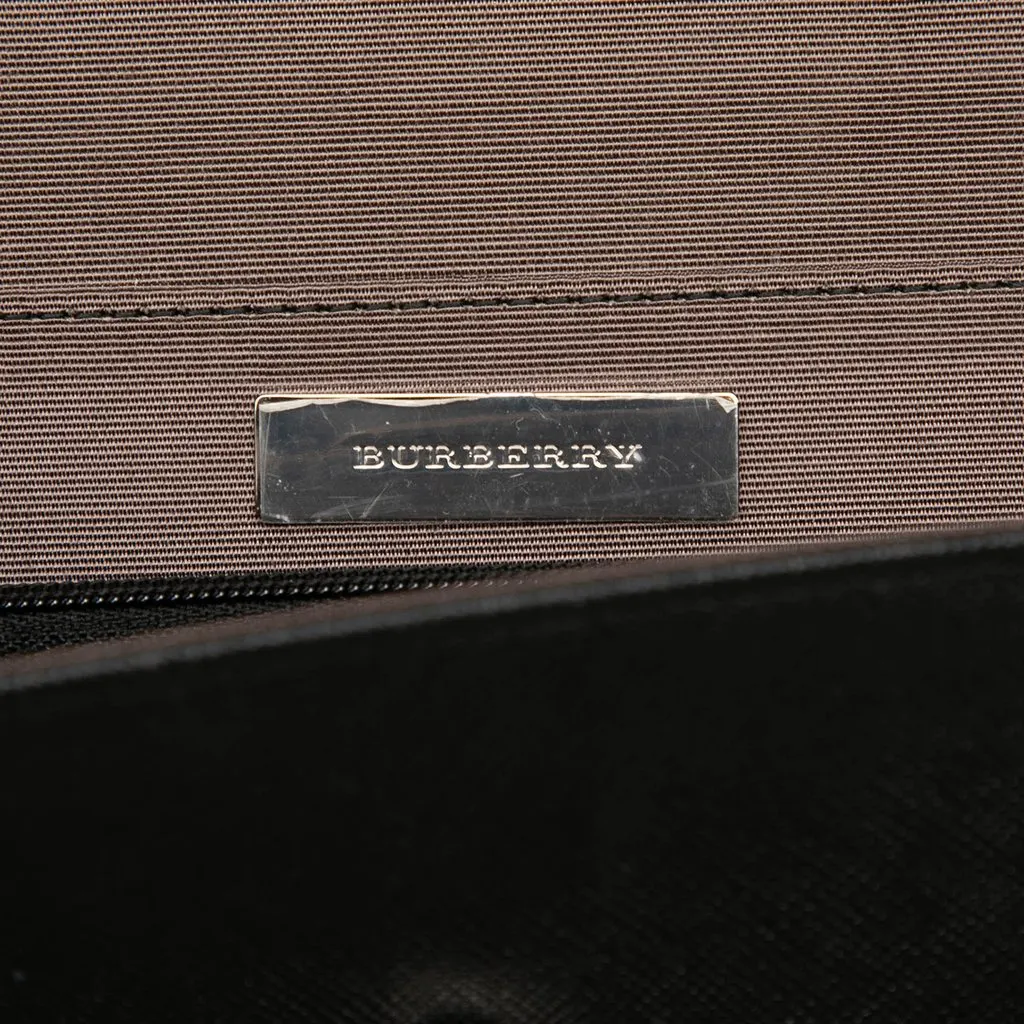 Burberry Leather Flap Shoulder Bag Black Leather Very good - Box View