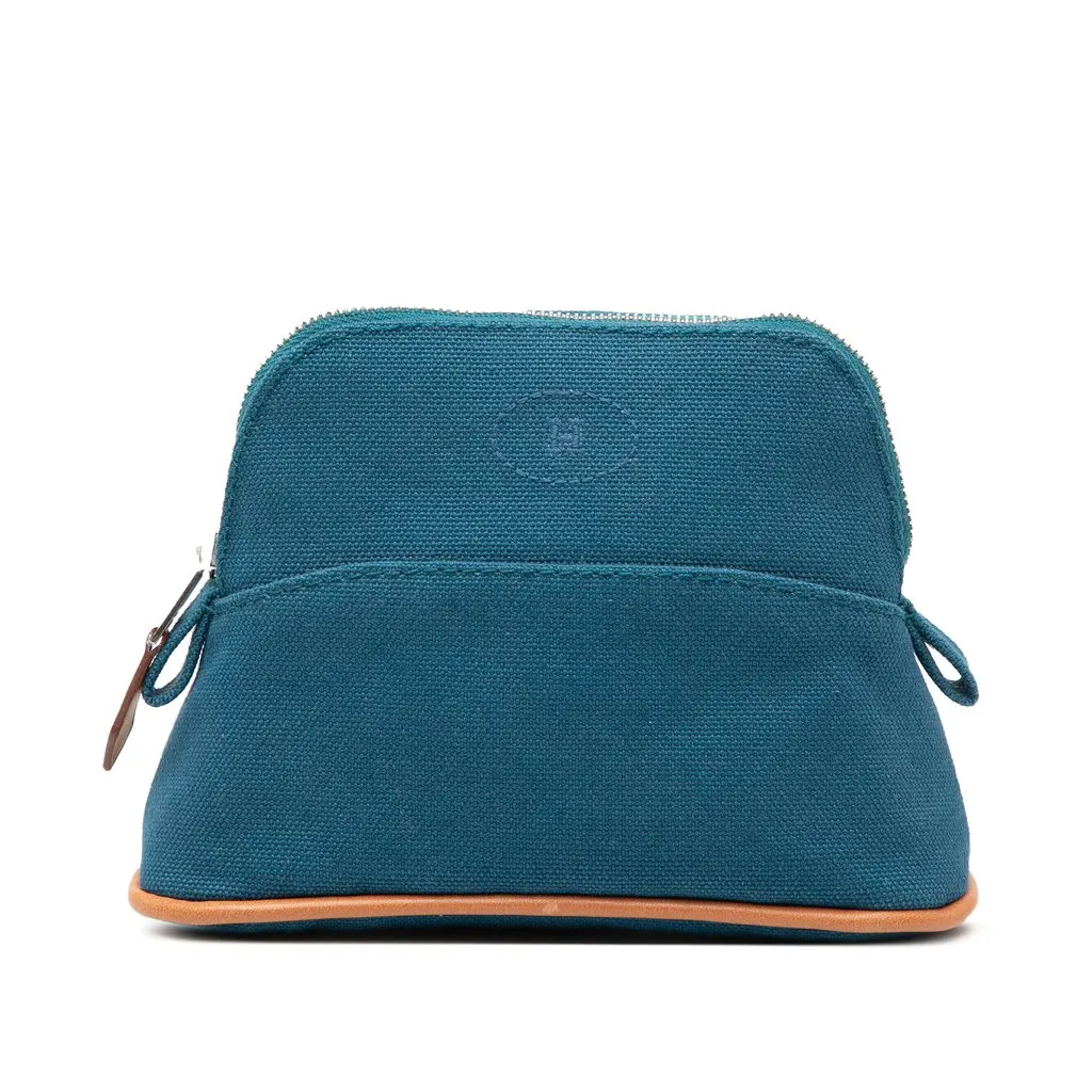 Hermès Mini Mini Canvas Bolide Case Blue Very good - Front View
