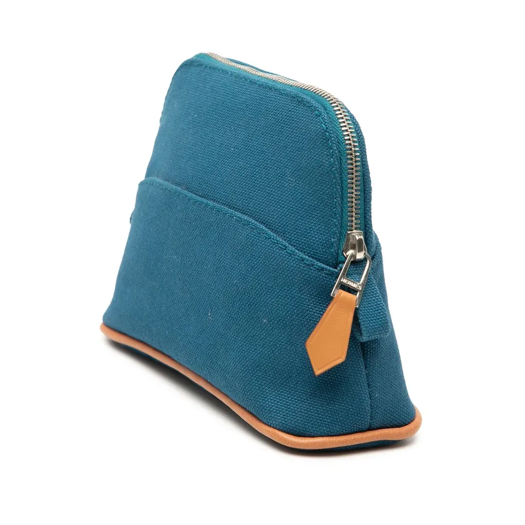 Hermès Mini Mini Canvas Bolide Case Blue Very good - Back View
