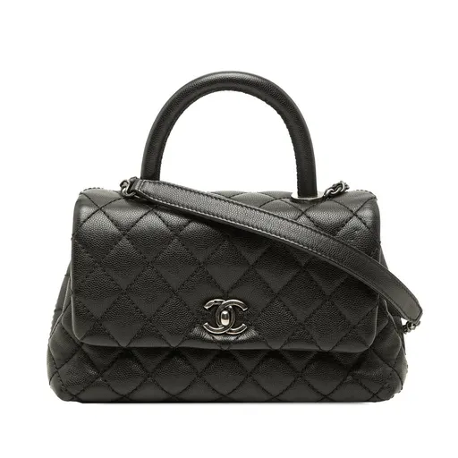 Chanel Mini Quilted Caviar Coco Top Handle Bag