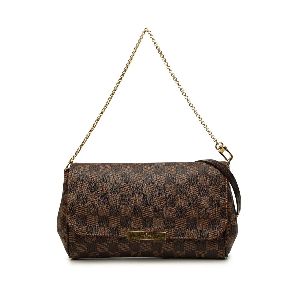 Louis Vuitton Damier Ebene Favorite MM Brown Canvas Good - Front View