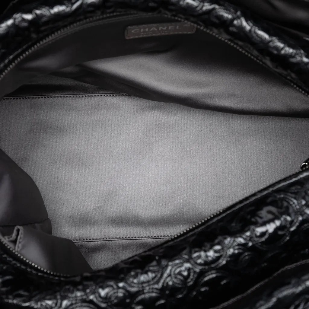 Chanel Quilted Vinyl Rock in Moscow Tote Black Plastic Very good - Model View