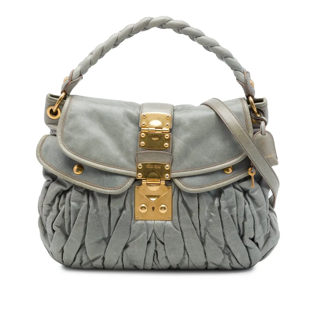 Miu Miu Matelasse Nappa Coffer Satchel MultiColor Leather Good - Front View