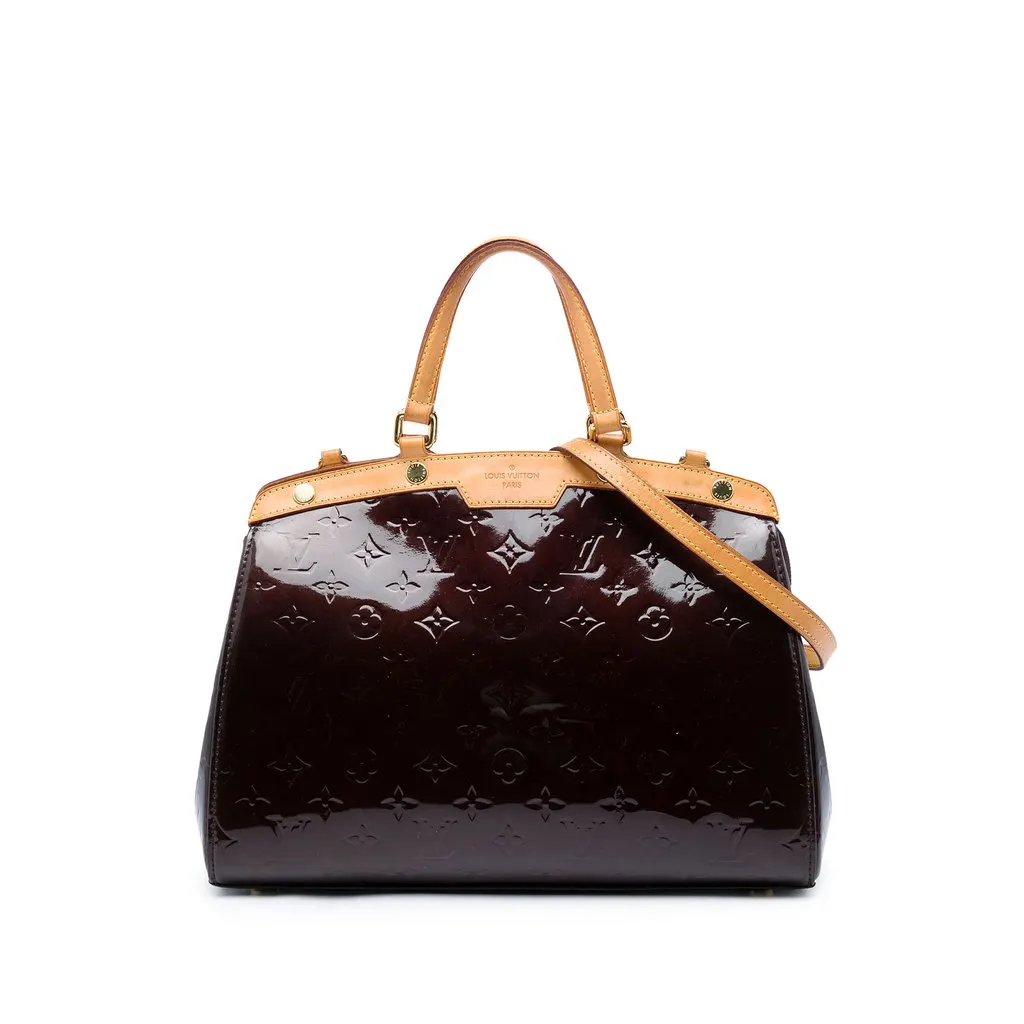 Louis Vuitton Monogram Vernis Brea MM Purple Leather Good - Front View