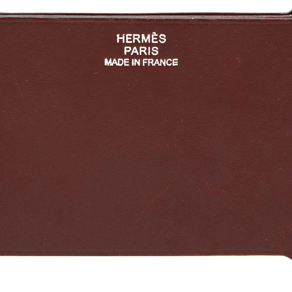 Hermès Tadelakt and Sombrero Manhattan Card Holder Red Leather Very good - Box View
