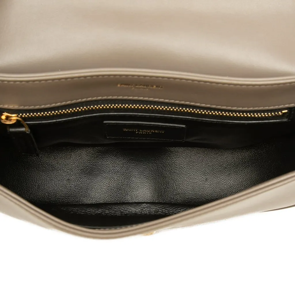 Saint Laurent Small Matelasse Calfskin Joan Crossbody Brown Leather Good - Model View
