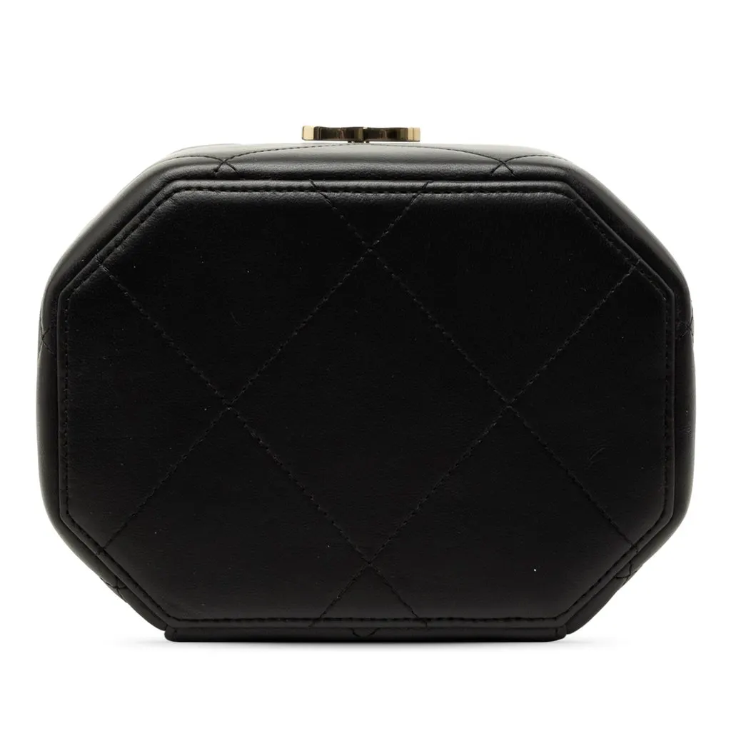 Chanel Quilted Lambskin Vendome Case Black Leather Very good - Inside View