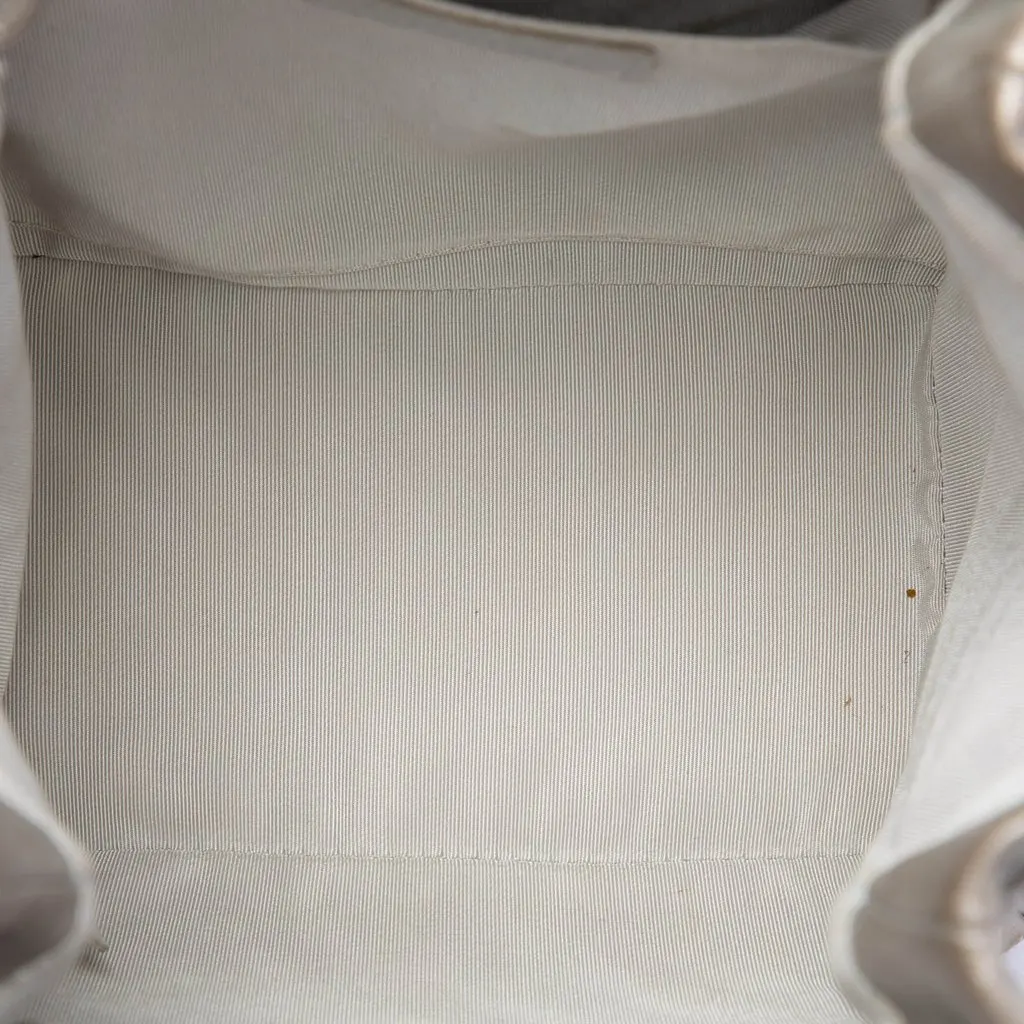 Chanel Small Chevron Iridescent Calfskin Urban Spirit Bucket Bag Silver Leather Very good - Model View