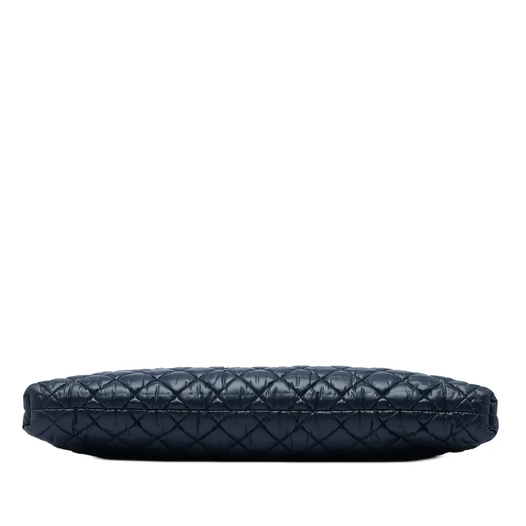 Chanel Large Bicolor Quilted Nylon and Lambskin Coco Cocoon Flat Tote Blue Polyamide Very good - Inside View