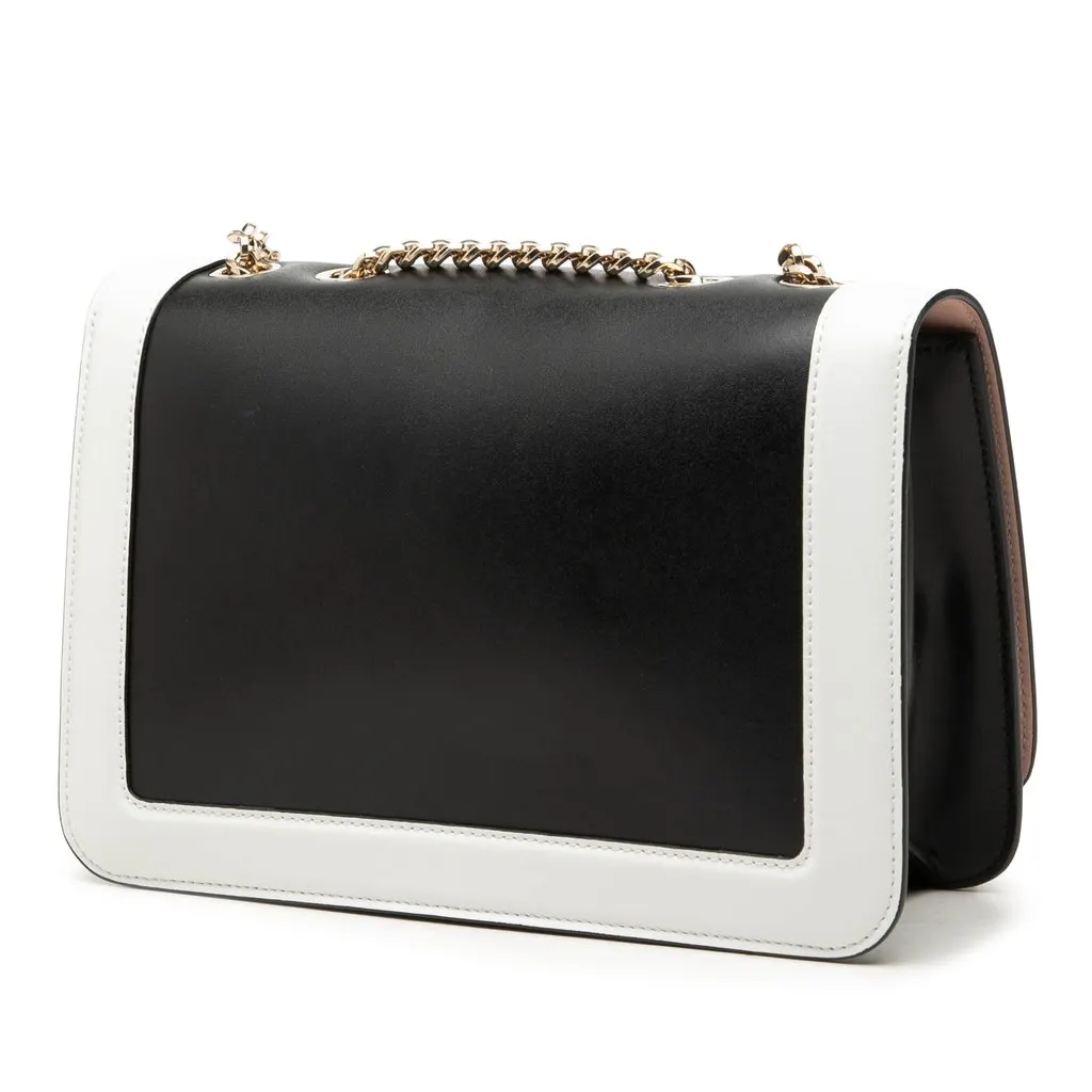 Salvatore Ferragamo Bicolor Leather Vara Bow Crossbody Black Leather Very good - Back View