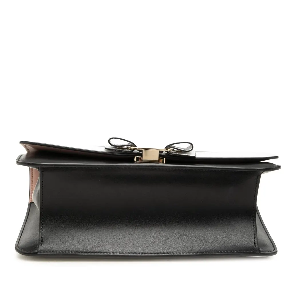 Salvatore Ferragamo Bicolor Leather Vara Bow Crossbody Black Leather Very good - Inside View