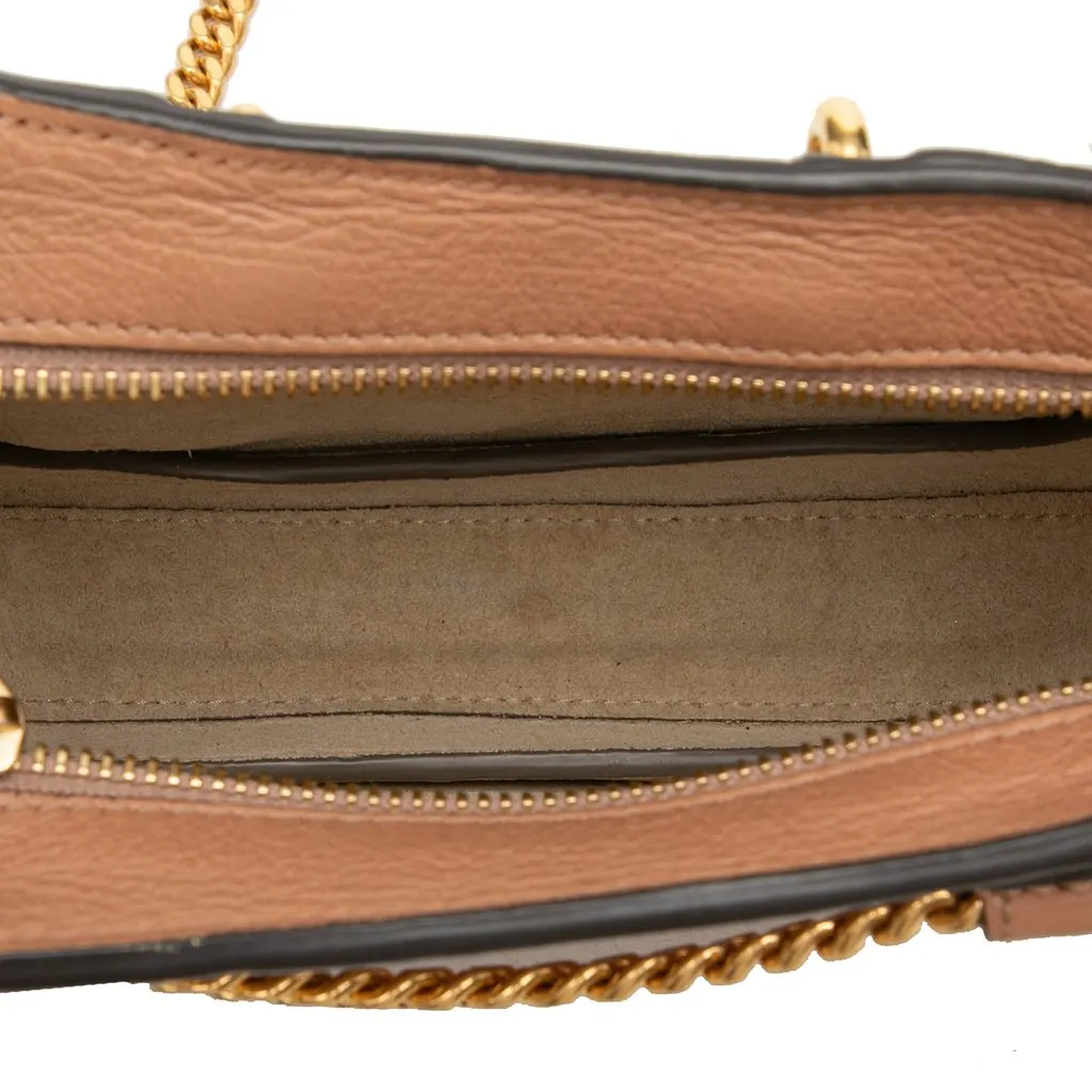 Chloé Mini Calfskin and Suede Pixie Signature Satchel Brown Leather Very good - Model View