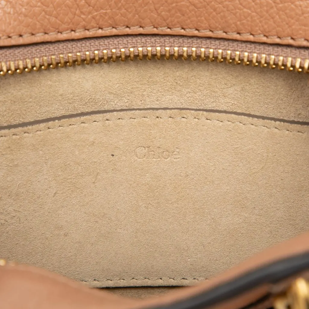 Chloé Mini Calfskin and Suede Pixie Signature Satchel Brown Leather Very good - Box View