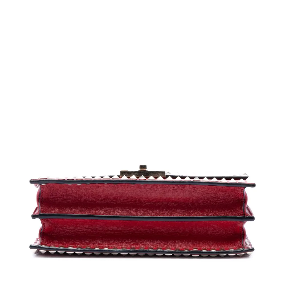 Valentino Leather Rockstud No Limit Satchel Red Leather Very good - Inside View