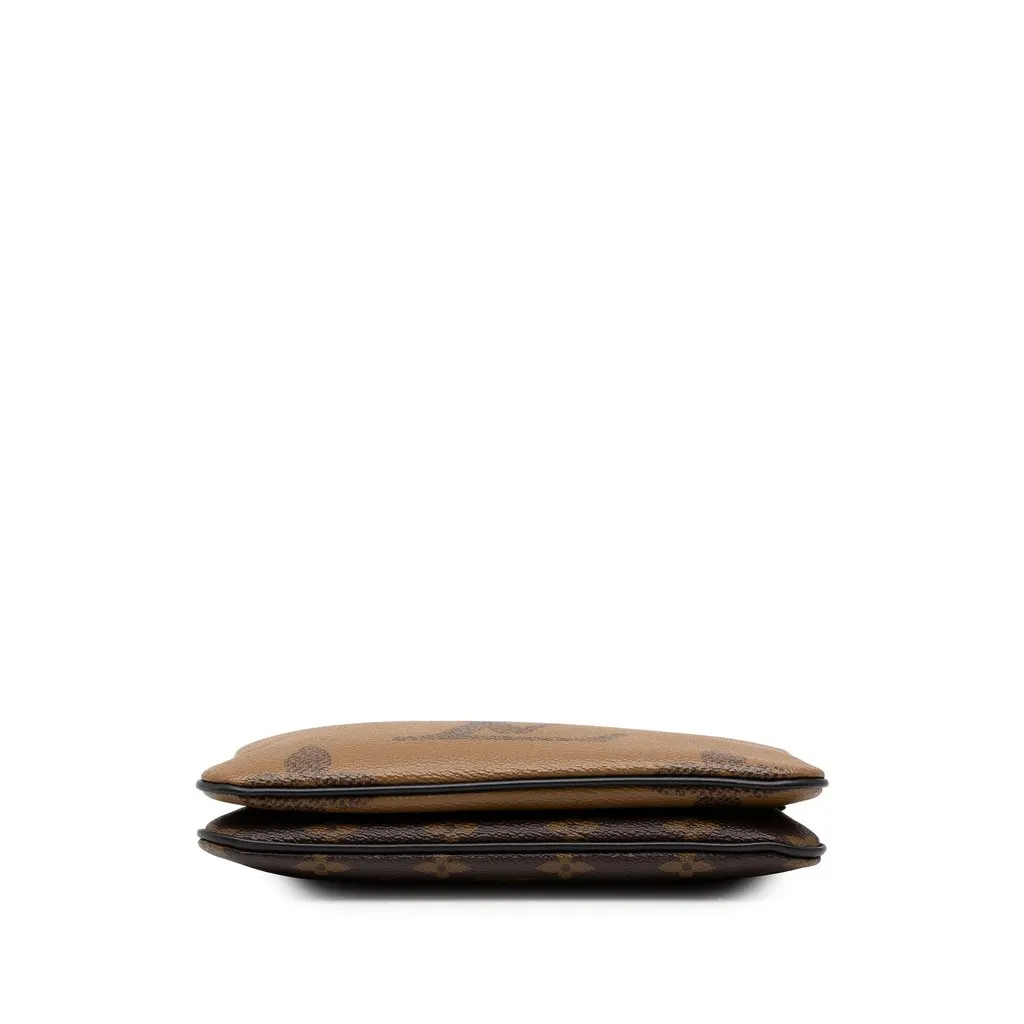 Louis Vuitton Monogram Giant Reverse Double Zip Pochette Brown Canvas Very good - Inside View