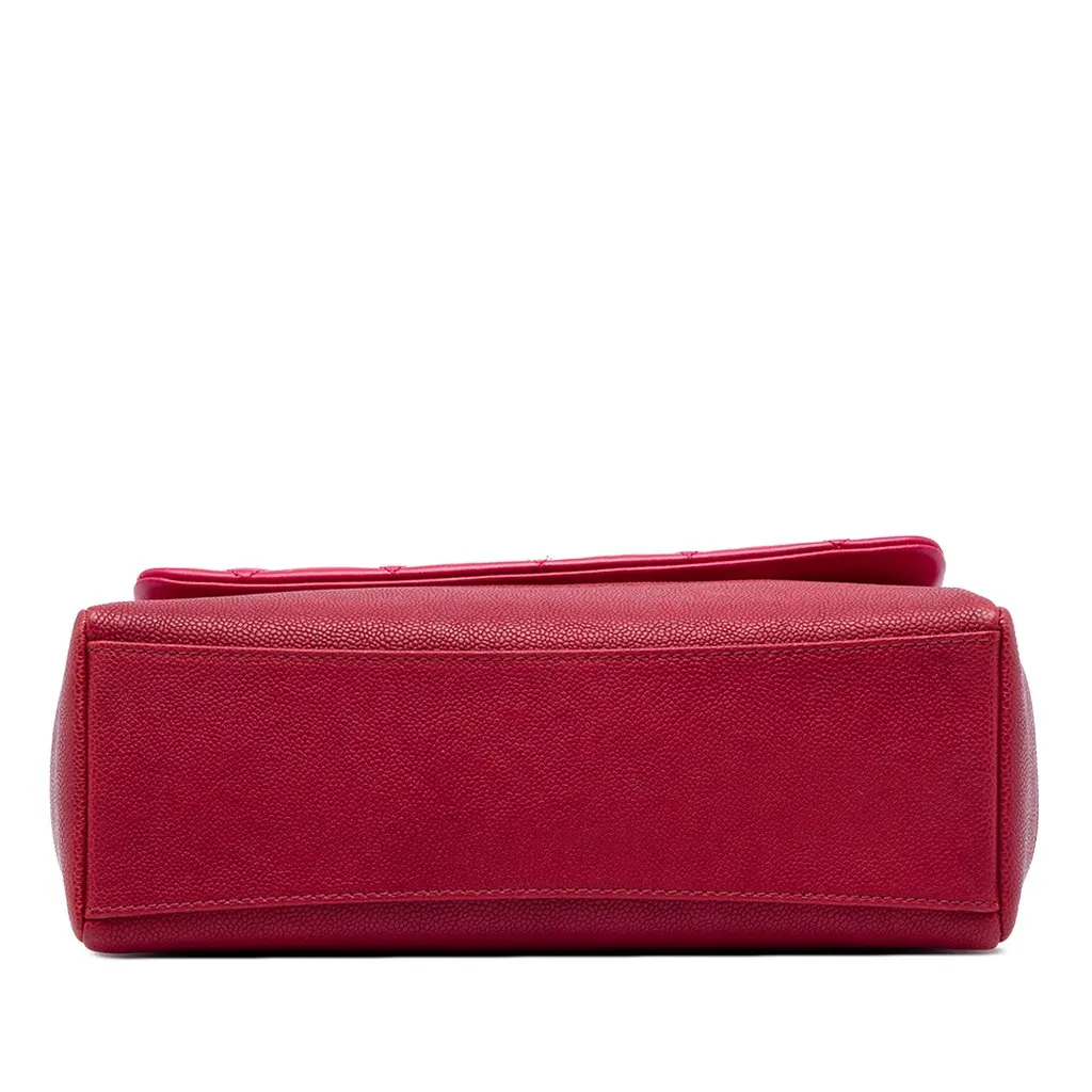 Chanel Medium Quilted Lambskin and Caviar Bi Coco Flap Red Leather Very good - Inside View