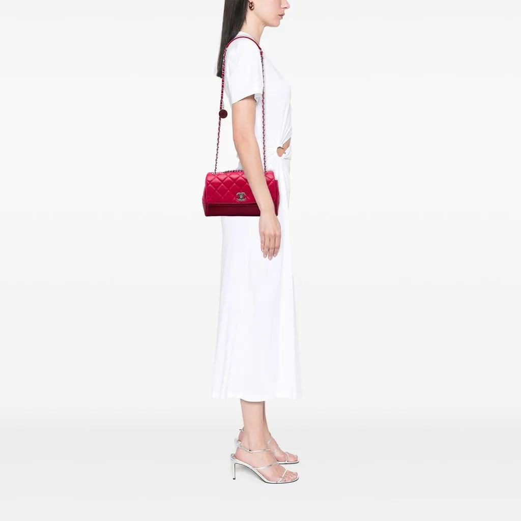 Chanel Medium Quilted Lambskin and Caviar Bi Coco Flap Red Leather Very good - Box View