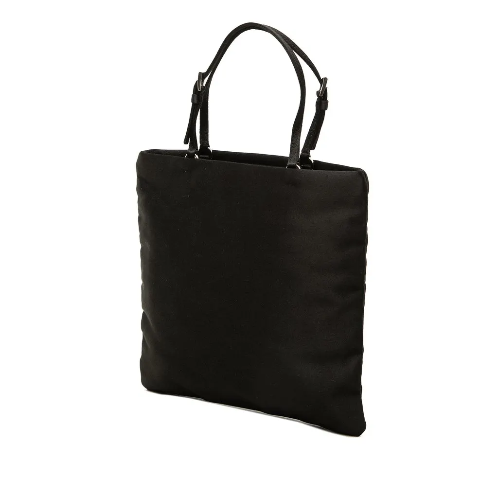 Prada Raso Convertible Tote Black Satin Good - Back View