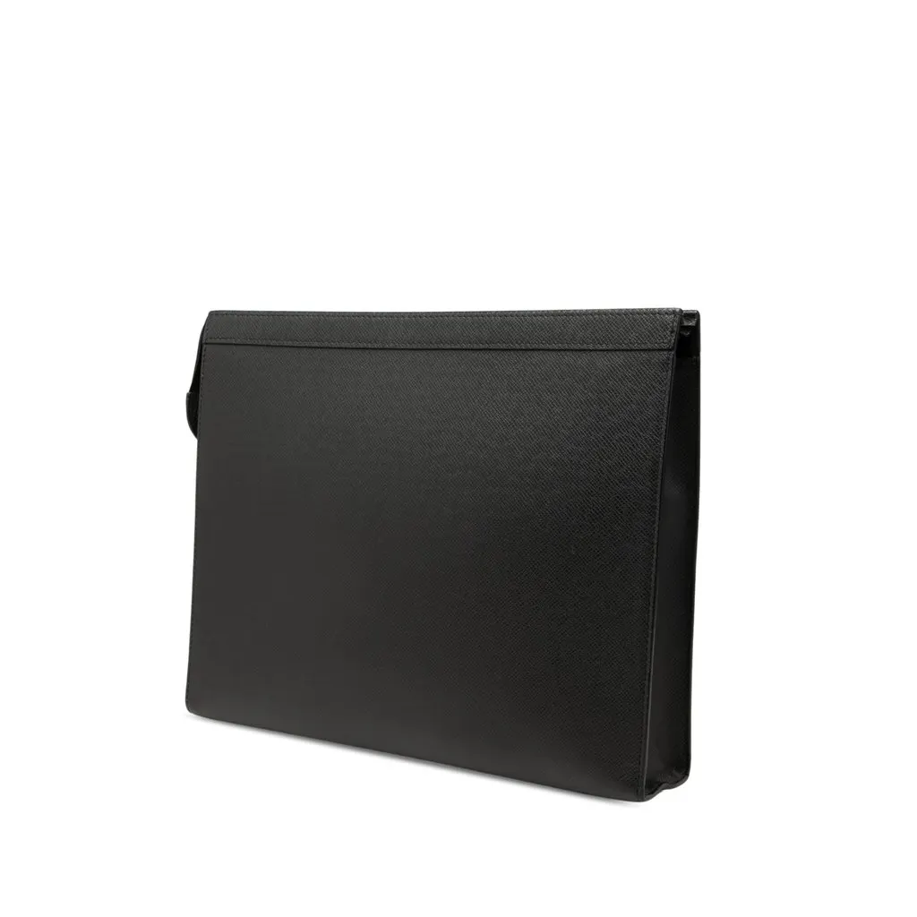 Louis Vuitton Taiga Pochette Voyage GM Black Leather Good - Back View