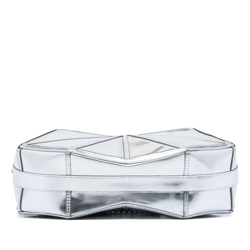 Chanel Metallic Lambskin Midnight Swim Wristlet Clutch Silver Leather Good - Inside View