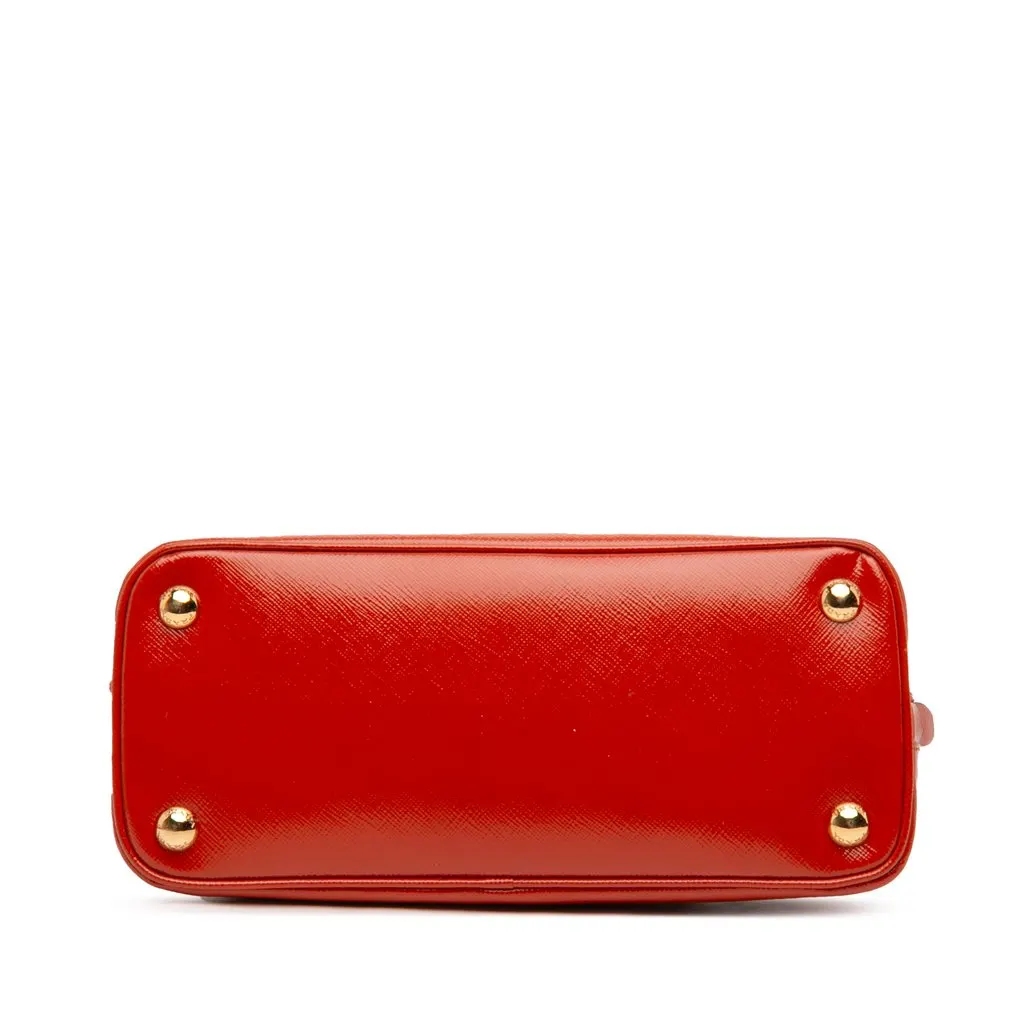Prada Small Saffiano Vernice Promenade Satchel Orange Leather Very good - Inside View