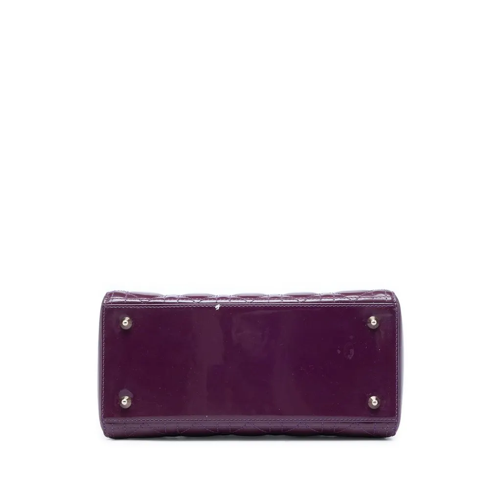 Dior Medium Patent Cannage Lady Dior Purple Leather Very good - Inside View
