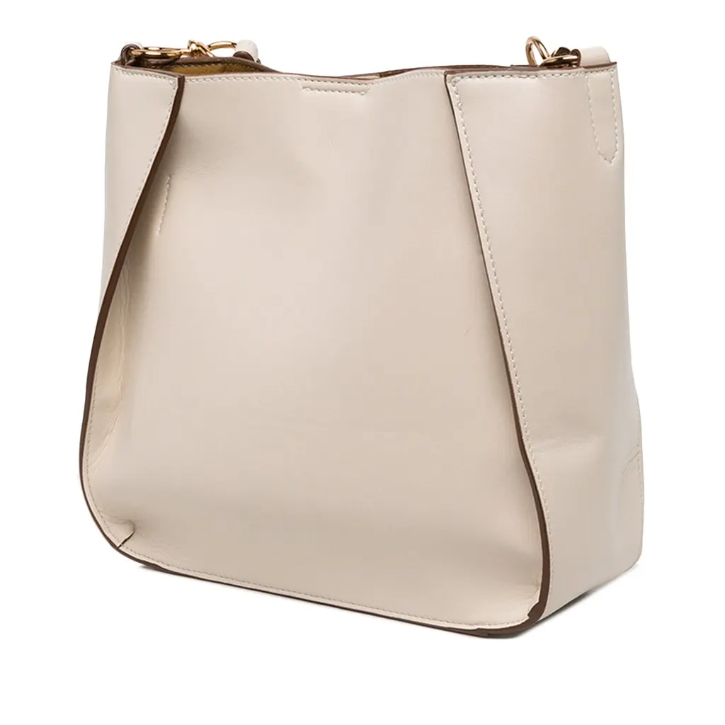 Stella McCartney Mini Faux Leather Perforated Logo Crossbody White Polyester Very good - Back View