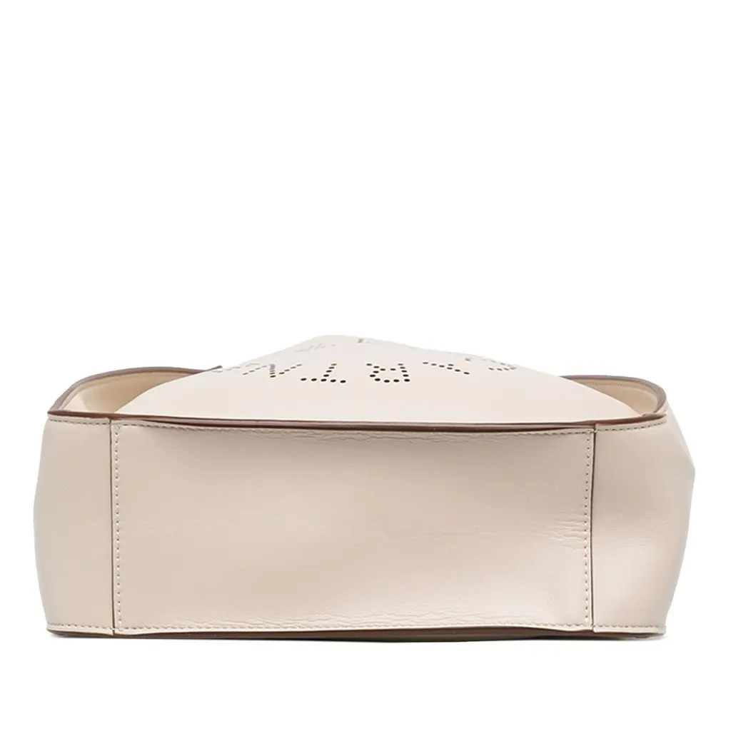 Stella McCartney Mini Faux Leather Perforated Logo Crossbody White Polyester Very good - Inside View