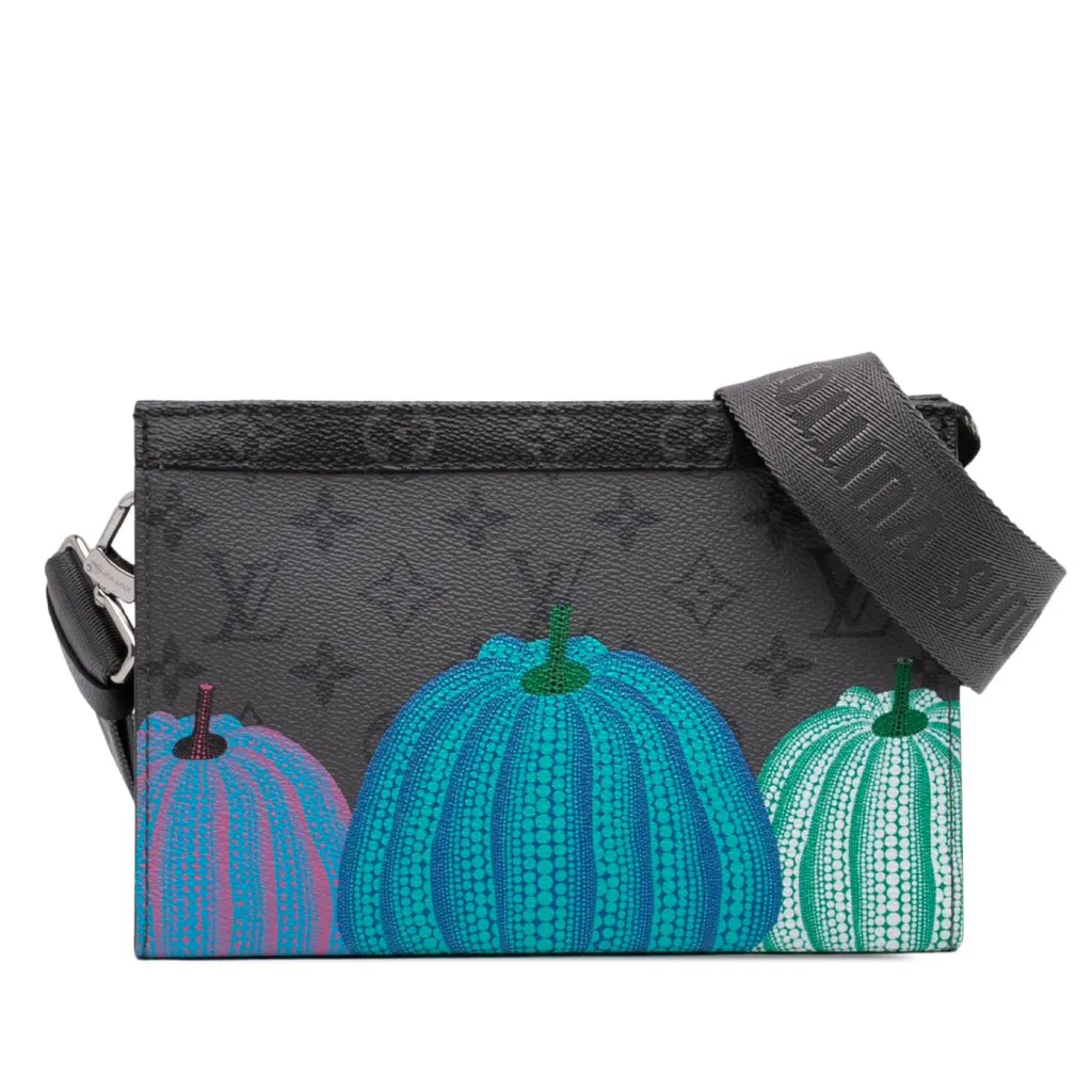Louis Vuitton Yayoi Kusama Monogram Eclipse Reverse Pumpkin Wearable Wallet MultiColor Very good - Front View