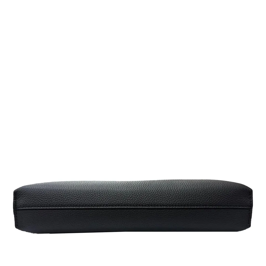 LOEWE Grained Calfskin Anagram L Zip Pouch Black Leather Very good - Inside View