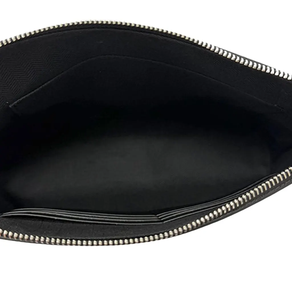 LOEWE Grained Calfskin Anagram L Zip Pouch Black Leather Very good - Model View