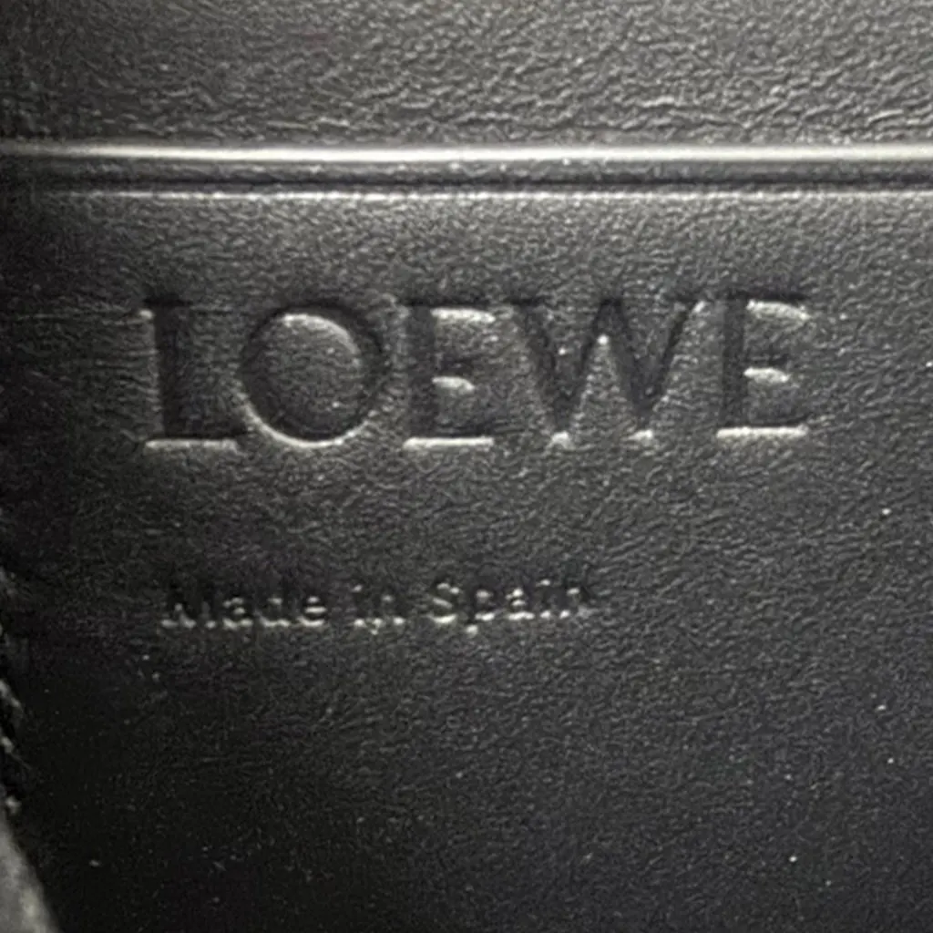 LOEWE Grained Calfskin Anagram L Zip Pouch Black Leather Very good - Box View