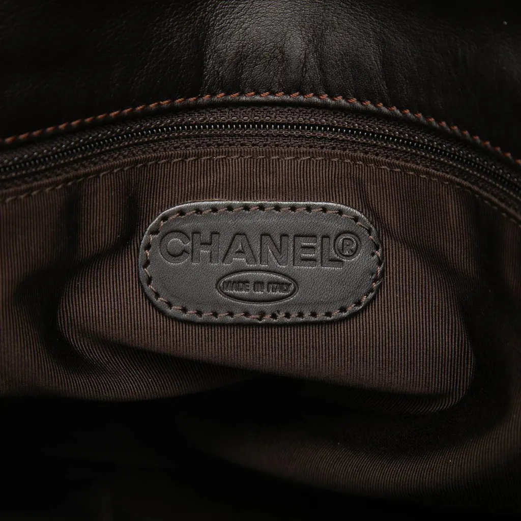 Chanel CC Lambskin Tassel Flap Messenger Bag Brown Leather Very good - Box View