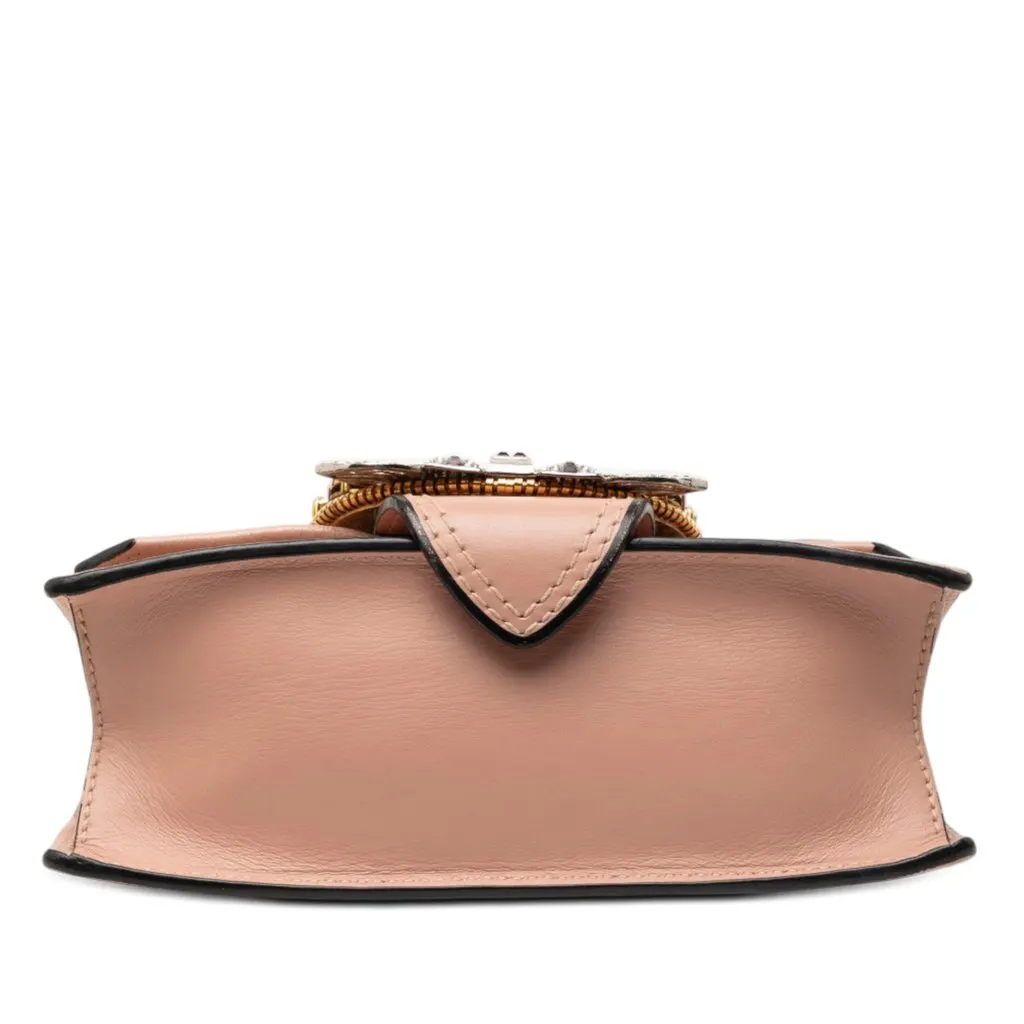 Miu Miu Goatskin Madras Soft Calf Crystal Embellished Crossbody Pink Leather Very good - Inside View